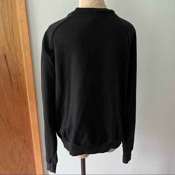 5 PREVIEW sz M Open Front Sweatshirt Black French Bulldog Salvatore Long sleeve - Picture 4 of 9